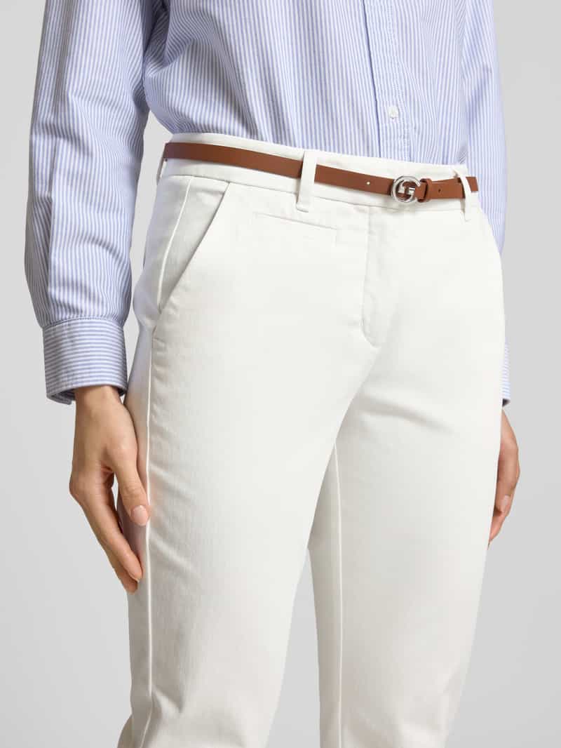 comma Slim fit broek met riem