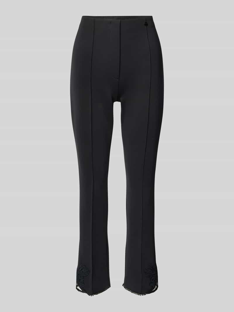 Marc Cain Feminine fit stoffen broek met motiefstitching