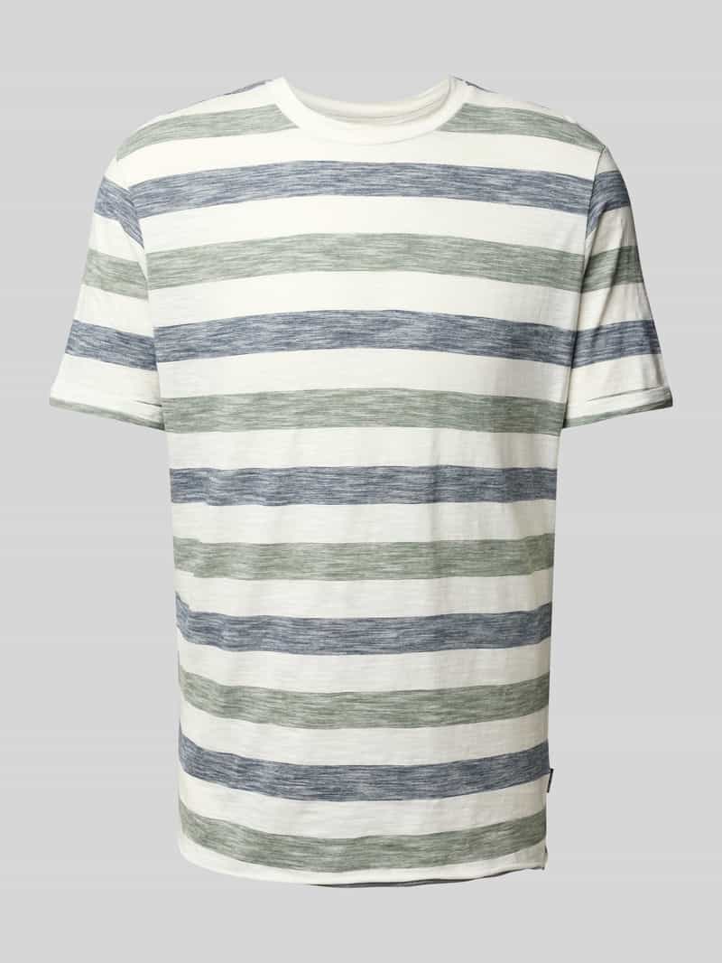 Blend T-shirt met geribde ronde hals model 'JELANI'