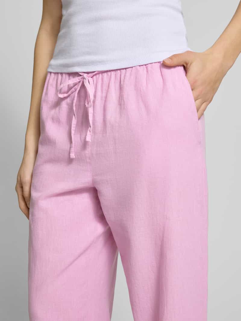 Gina Tricot Wide leg linnen broek met tunnelkoord