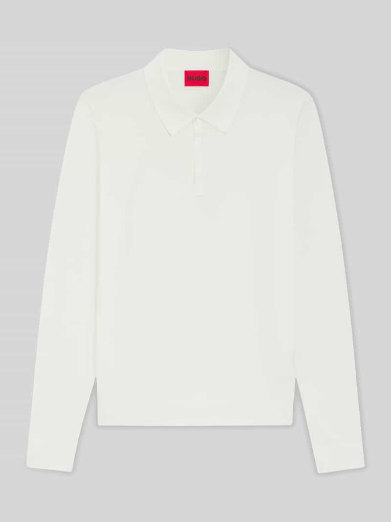 HUGO Slim fit poloshirt van viscosemix