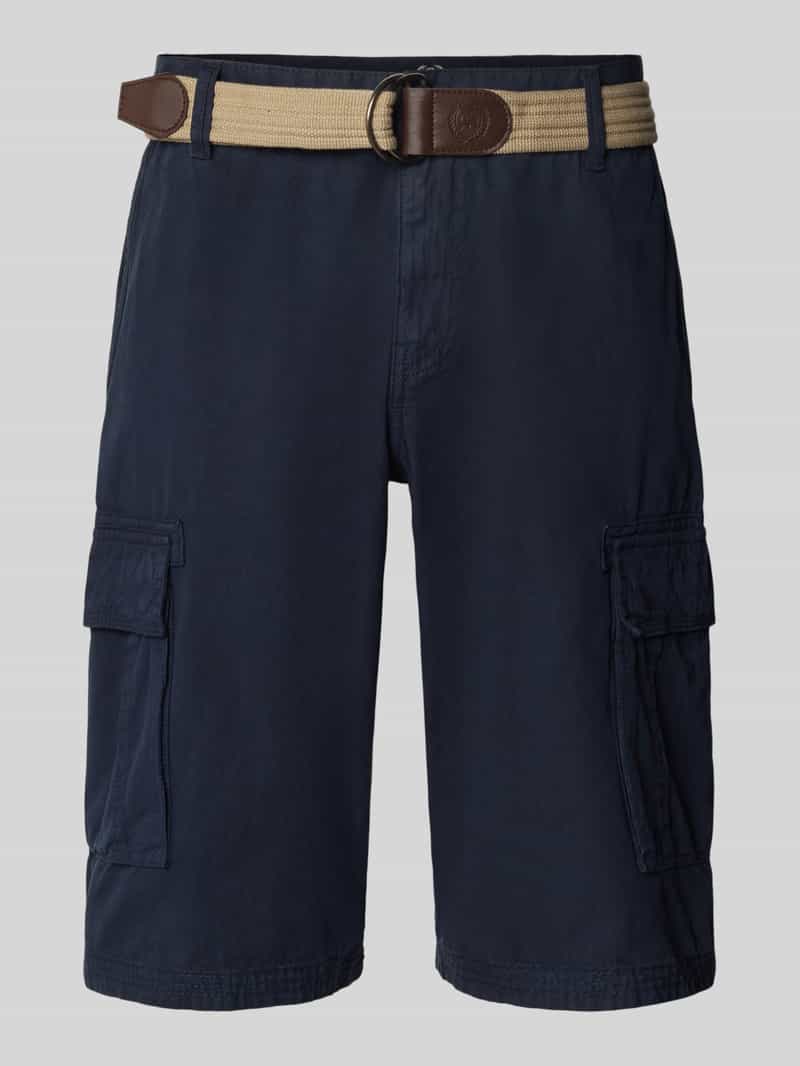 Lerros Korte regular fit cargobroek met riem