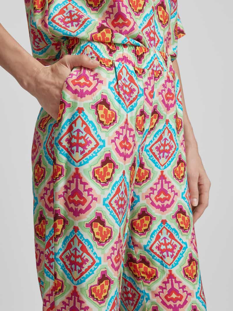 milano italy Wide leg stoffen broek met all-over motief