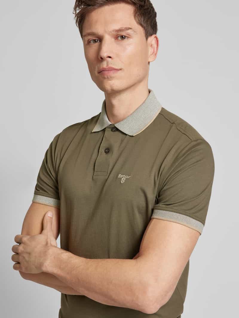 Barbour Slim fit poloshirt met labelstitching model 'Consay'