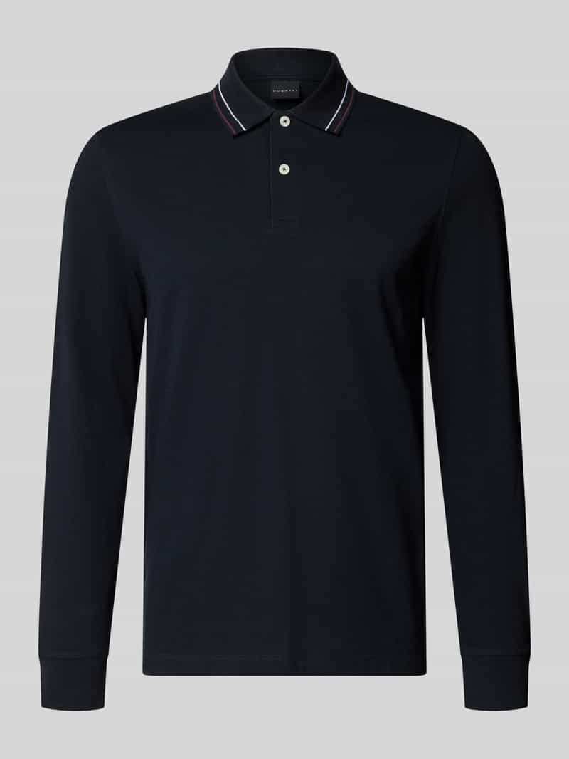 Bugatti Regular Fit poloshirt met lange mouw met knoopsluiting