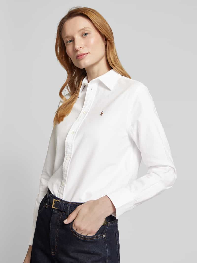 Polo Ralph Lauren Classic fit overhemdblouse met logostitching