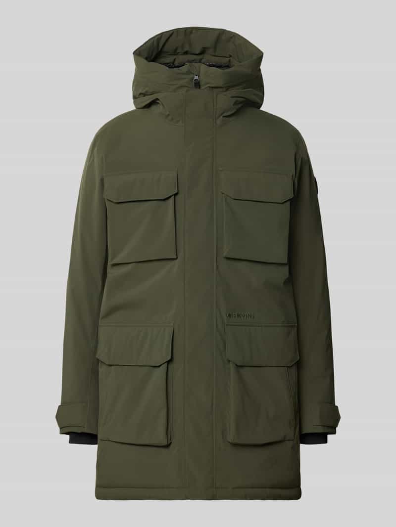 Parka met capuchon en pattetassen model 'AIDEN'