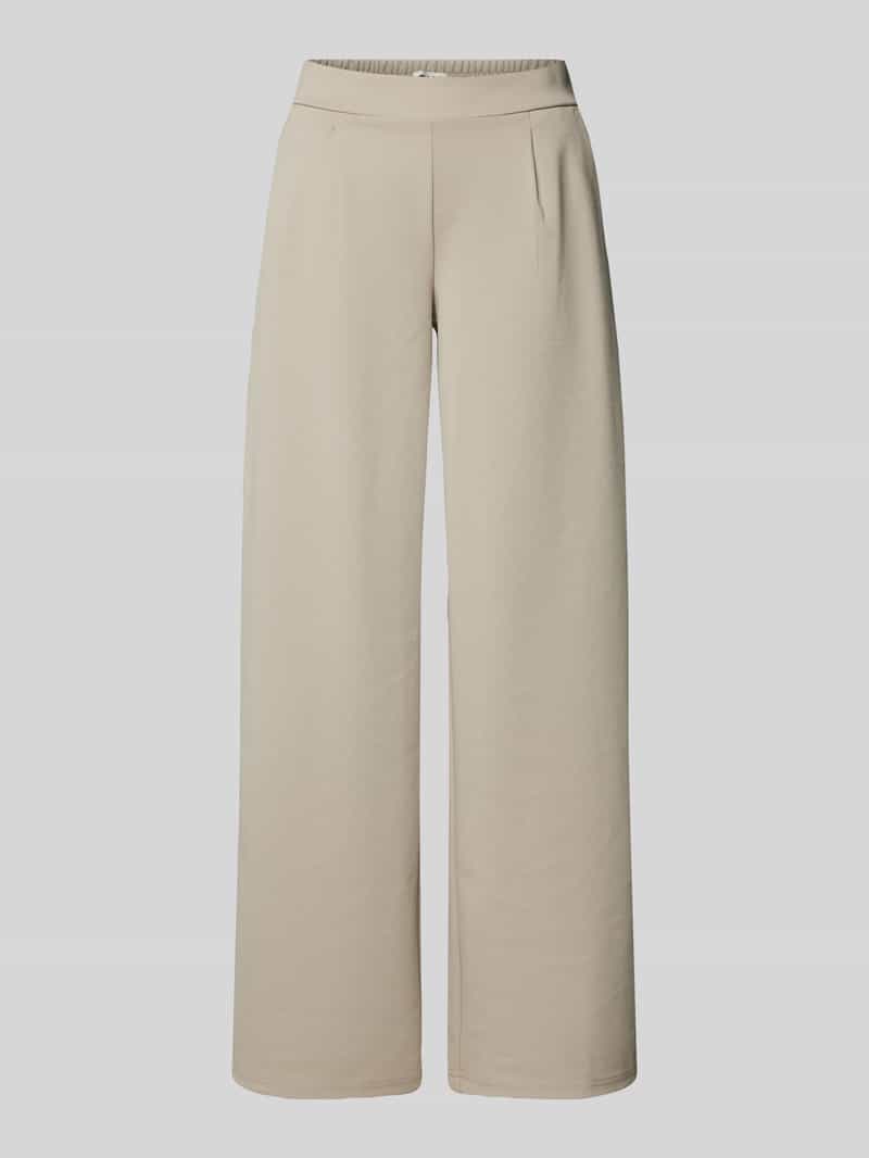 Ichi Wide leg stoffen broek met bandplooien model 'KATE'