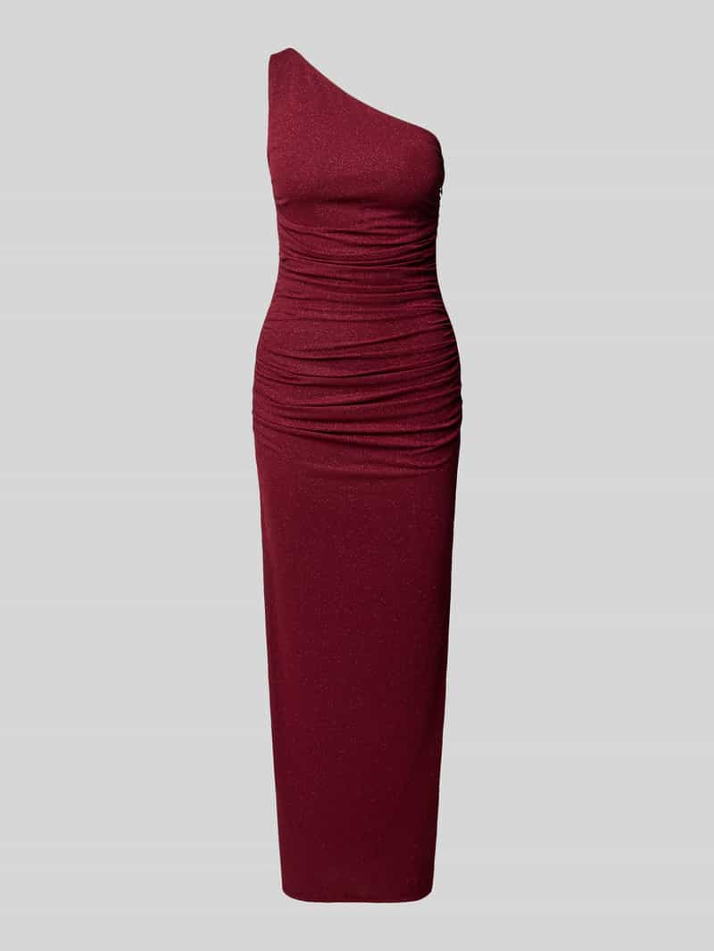 TROYDEN COLLECTION Avondjurk met asymmetrische hals en plooien