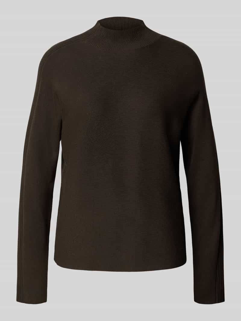 comma Gebreide pullover van viscosemix met opstaande kraag