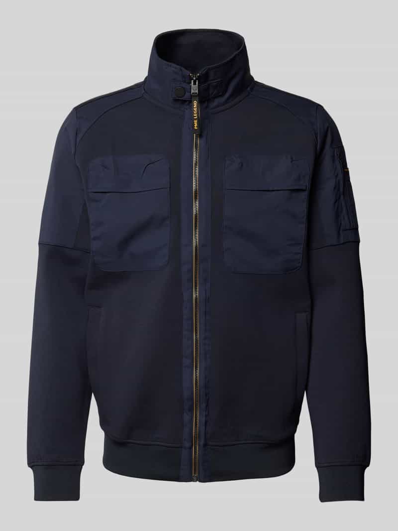 PME Legend Sweatjack met paspelzakken op de borst