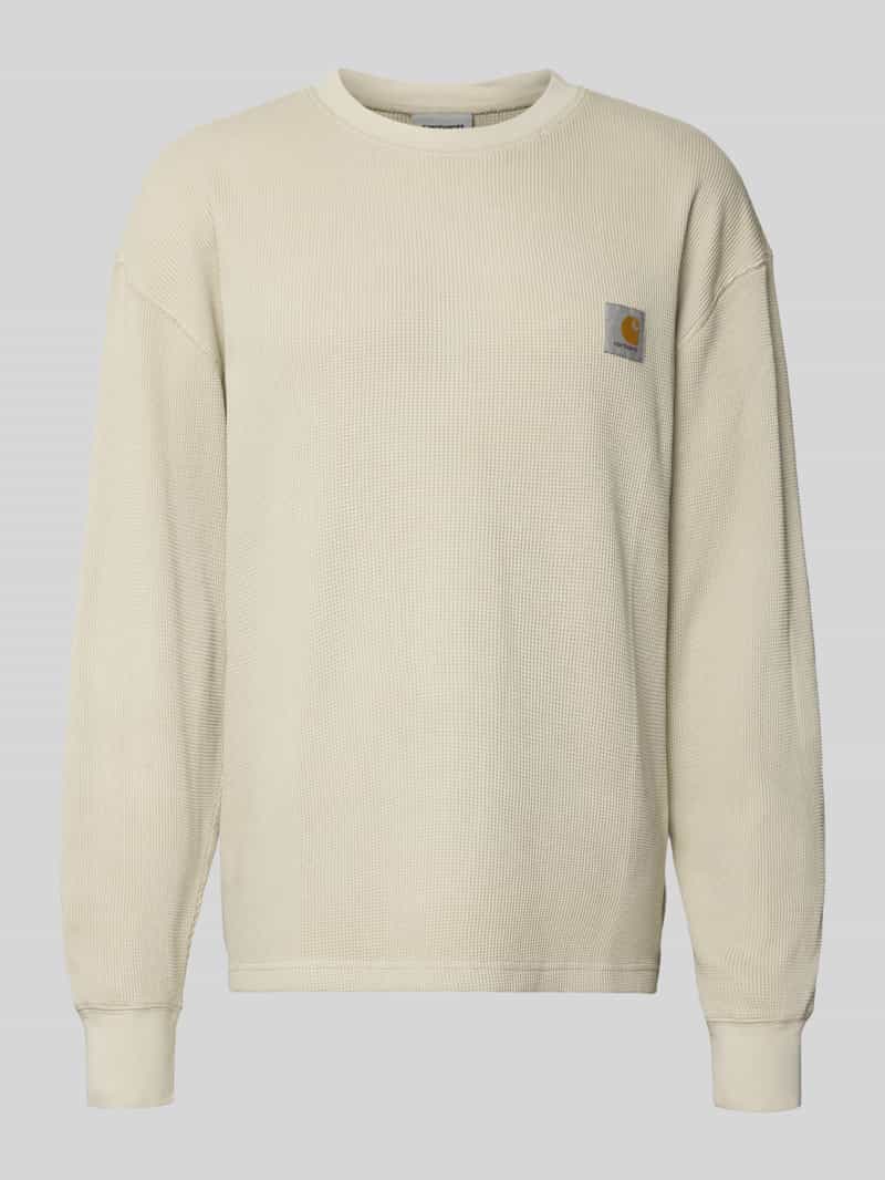 Carhartt Work In Progress Shirt met lange mouwen structuurmotief en ronde hals