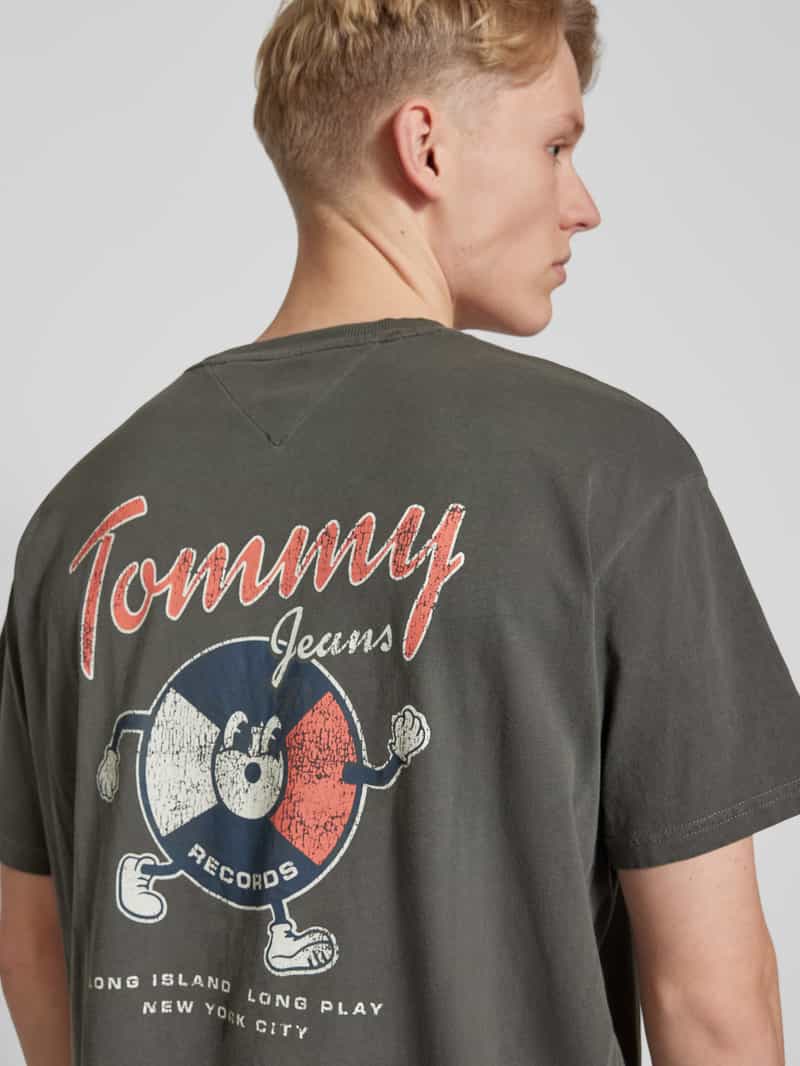 Tommy Jeans Relaxed fit T-shirt met logostitching model 'NOVELTY'
