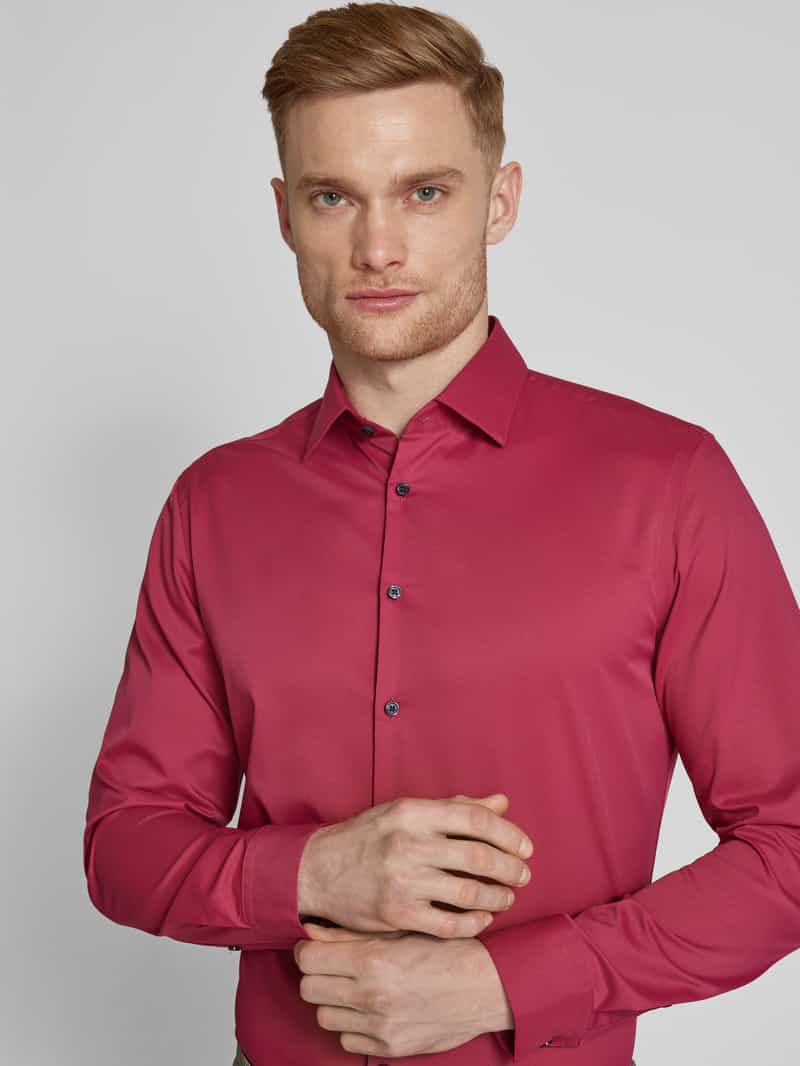 Jake*s Slim fit zakelijk overhemd met kentkraag