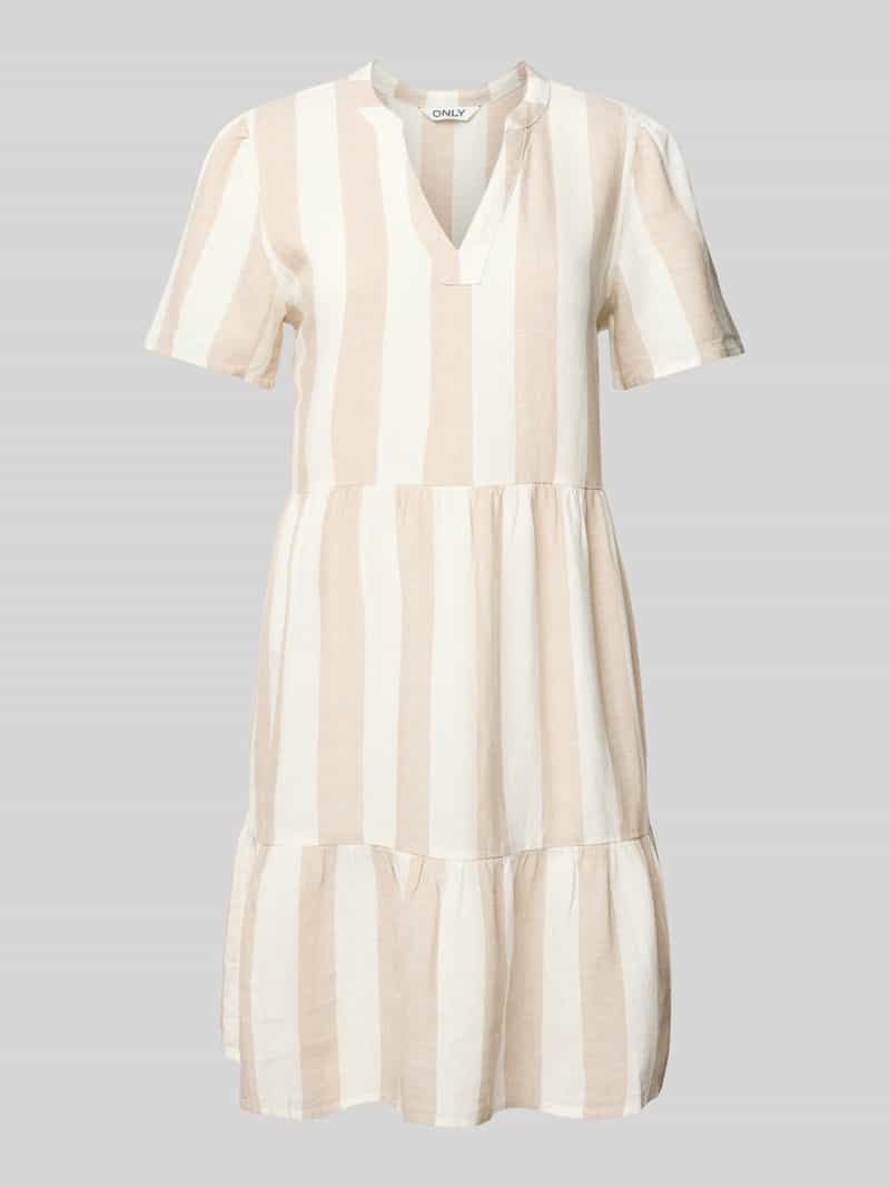 Only Comfort fit vrijetijdsjurk van mix van viscose en linnen model 'TIRI-CARO'
