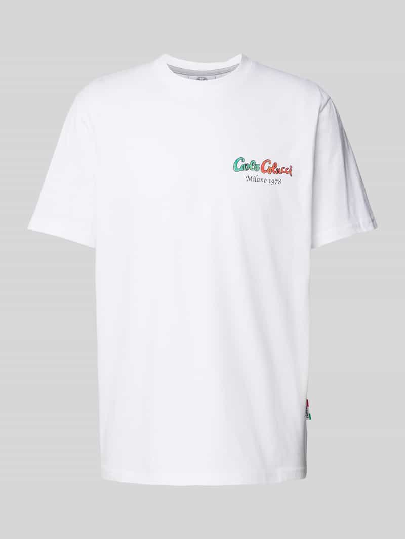 carlo colucci T-shirt met labelprint