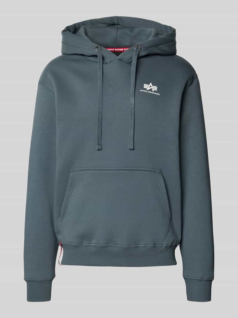 alpha industries Hoodie met logo en kangoeroezak