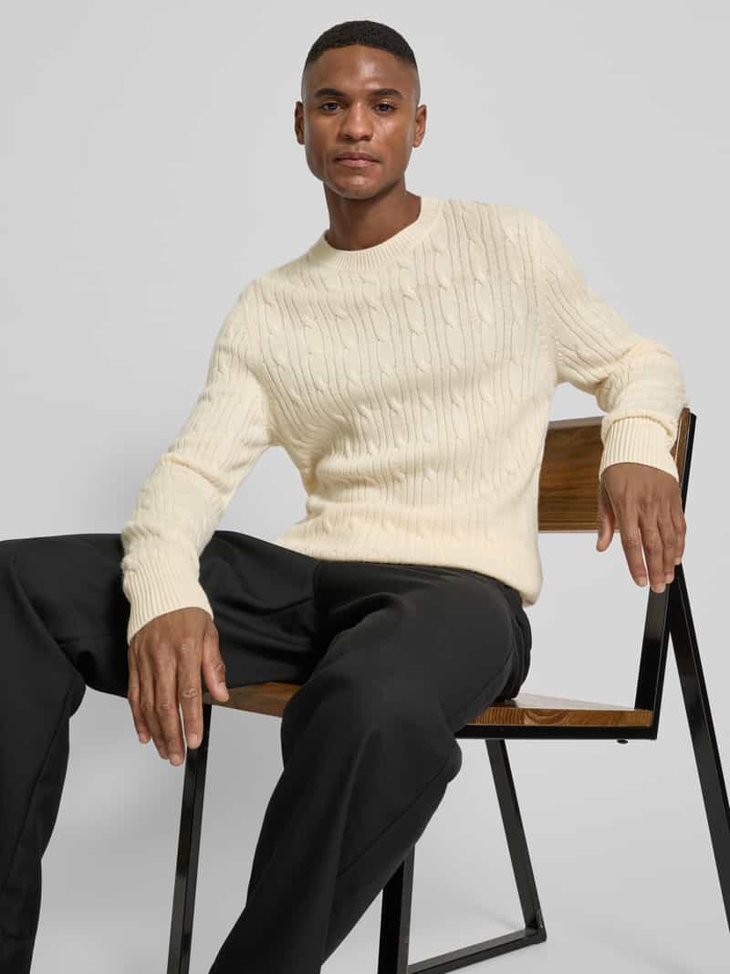 Boss Regular fit gebreide pullover van een mix van scheerwol en kasjmier model 'HETICO