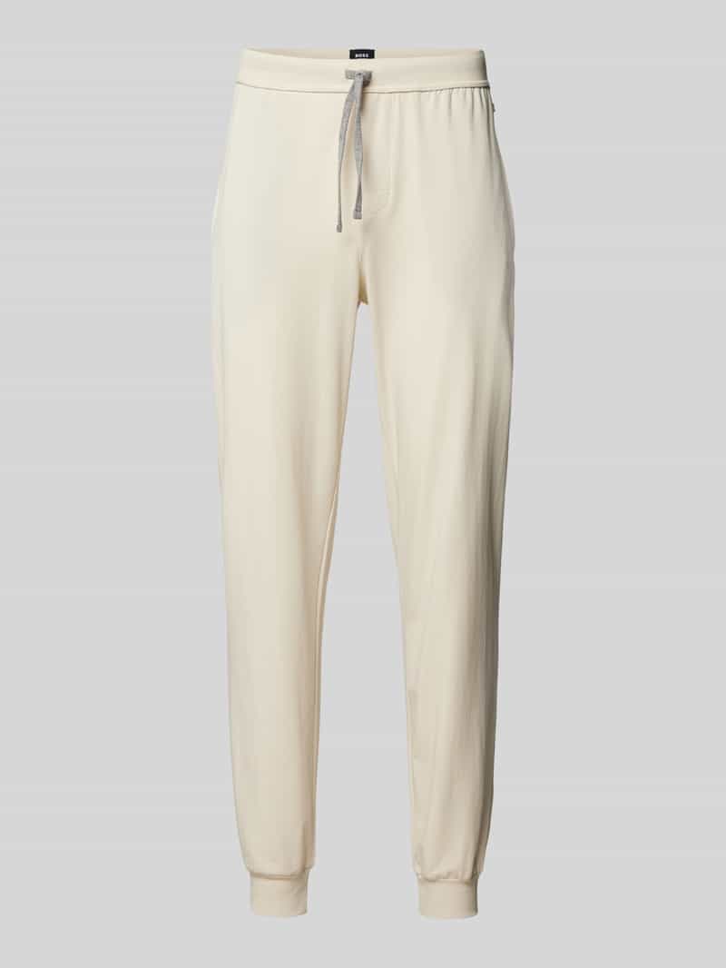 Boss Relaxed fit sweatpants met labelstitching model 'Mix&Match'