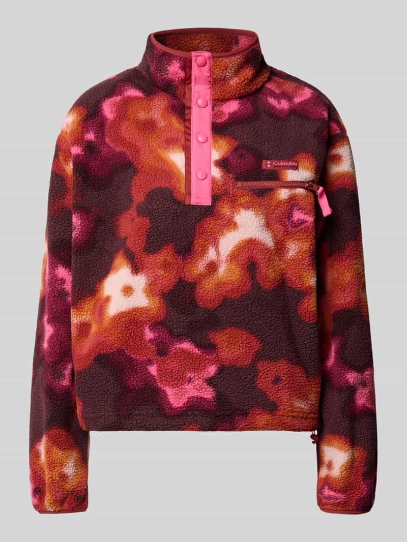 Columbia Fleeceshirt met opstaande kraag en labelpatch model 'Helvetia II'