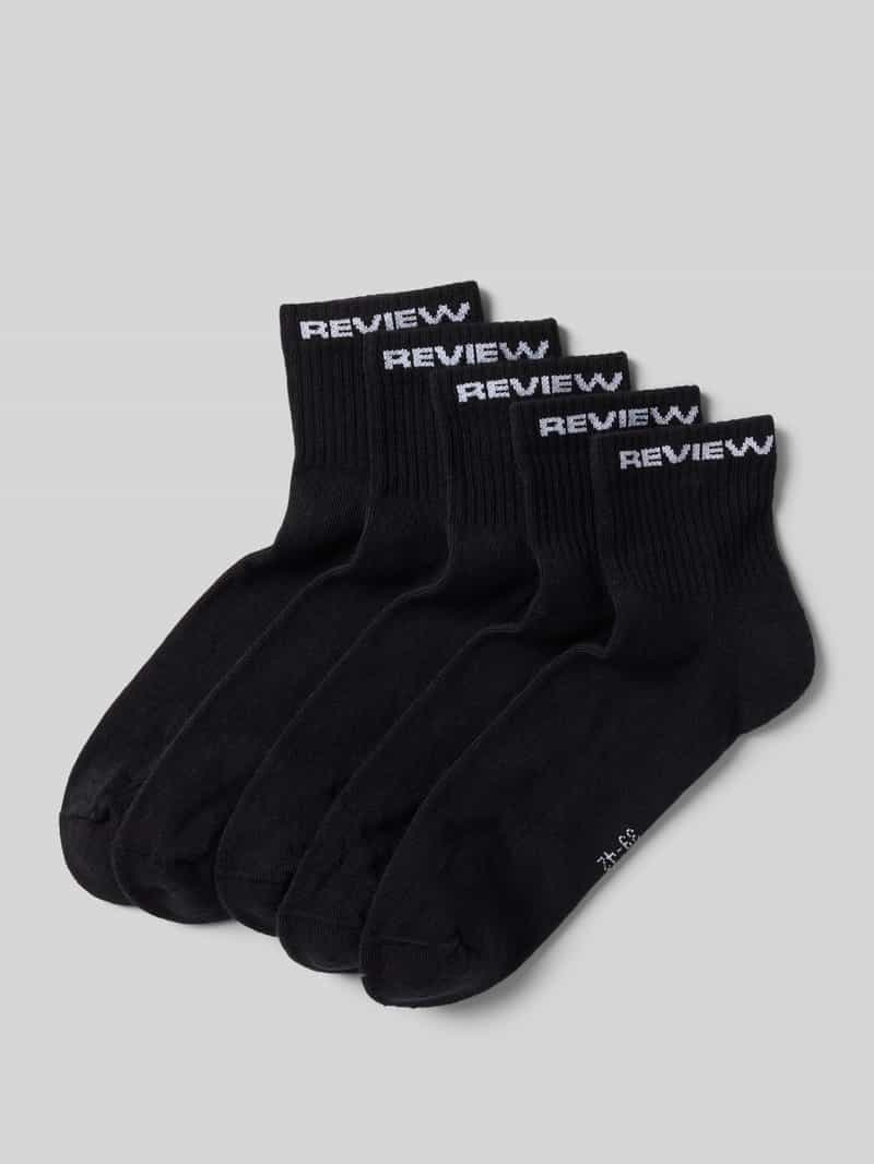 REVIEW Sokken met labeldetail in een set van 5 paar