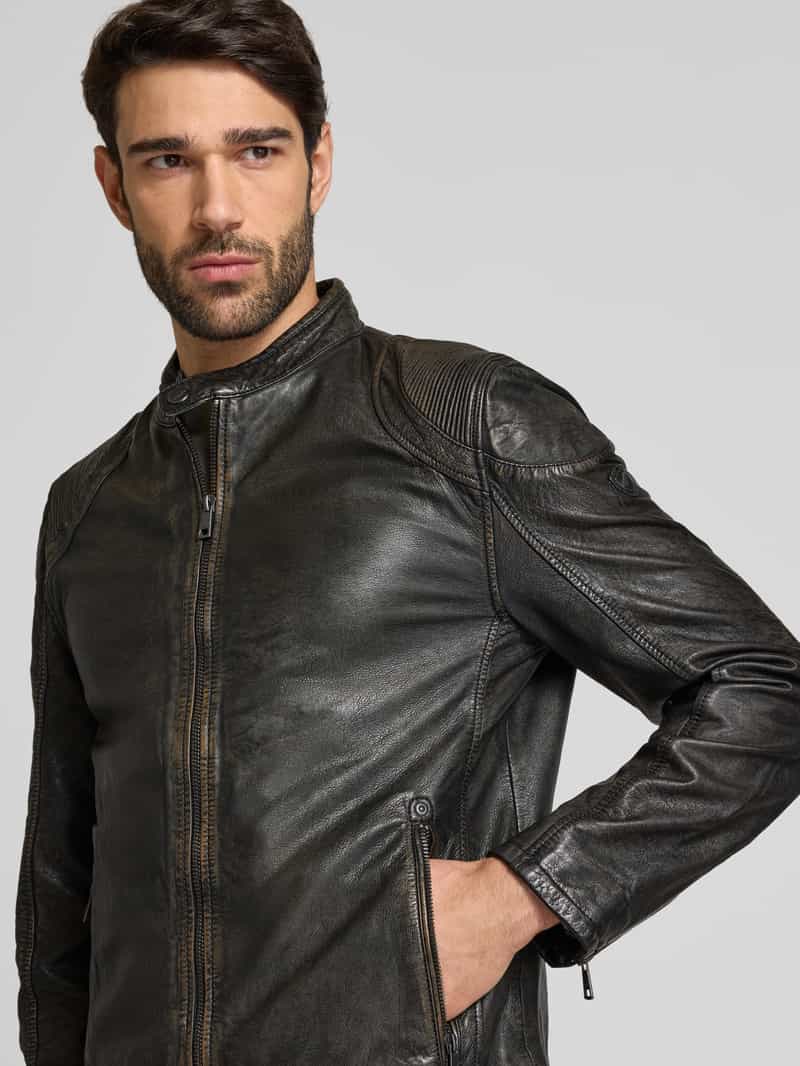 gipsy Leren jack met ritszakken model 'Chesney'