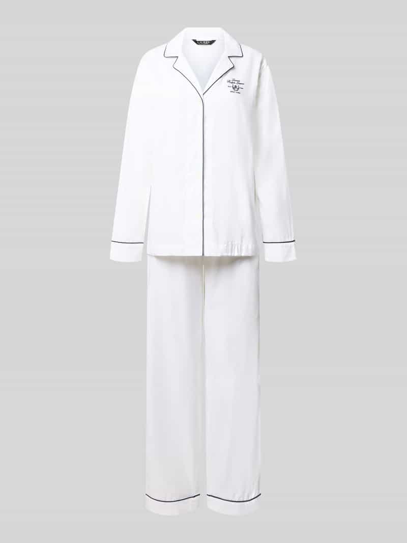 Lauren Ralph Lauren Slim fit pyjama-set van puur katoen