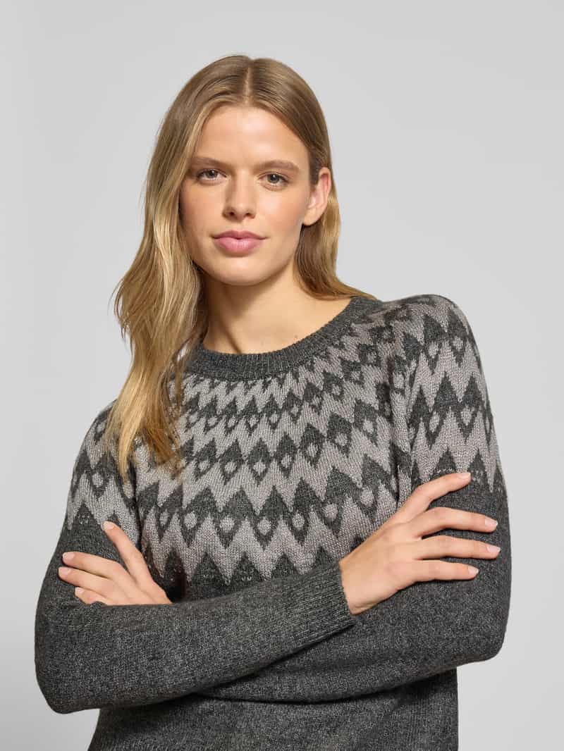 Only Regular fit gebreide pullover met Noors motief model 'FRY'