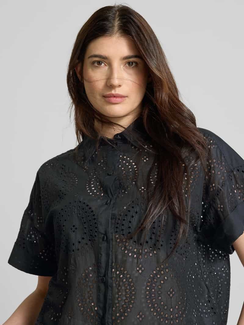 Boss Orange Overhemdblouse met broderie anglaise model 'Bisenas'