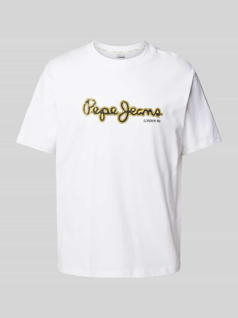 Pepe Jeans T-shirt met labelprint, model 'DORIAN'