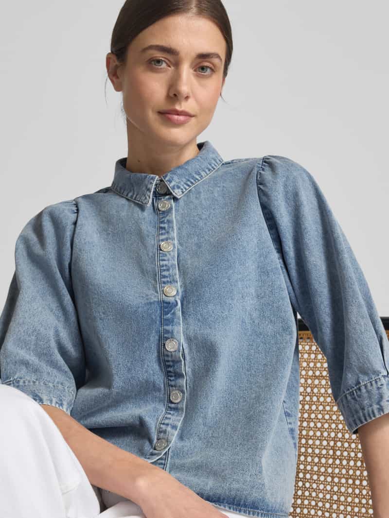 LOLLYS LAUNDRY Overhemdblouse in denimlook model 'Bono'
