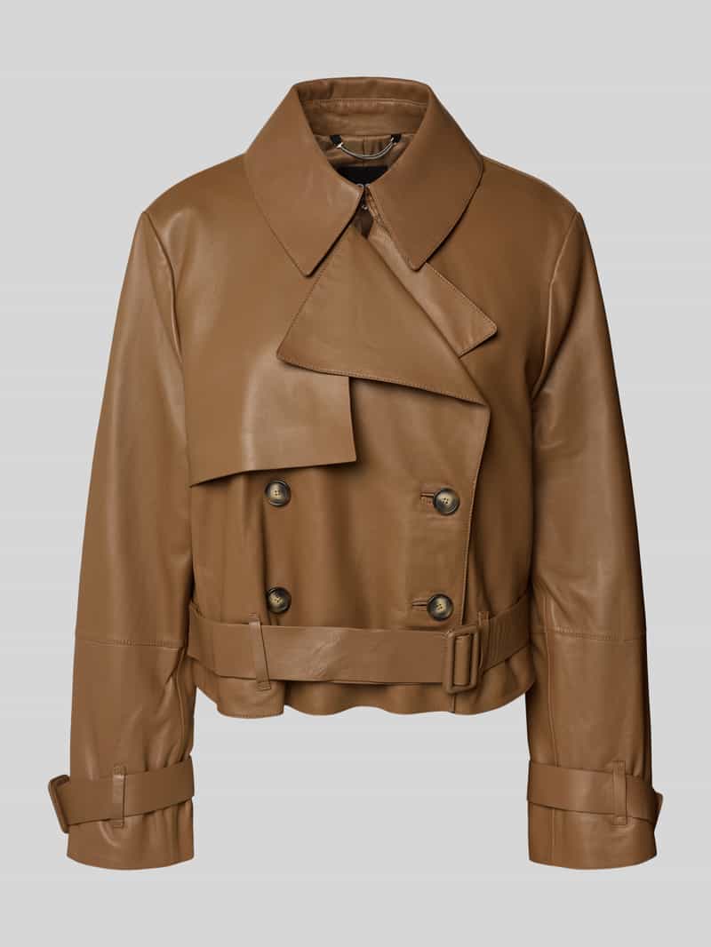 Boss Regular fit leren jack van lamsleer