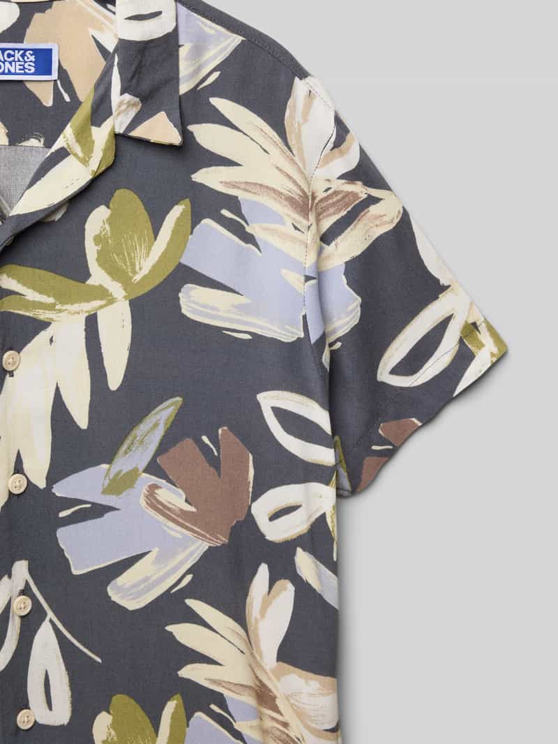 jack & jones Regular fit overhemd van viscose met resortkraag model 'LUKE'