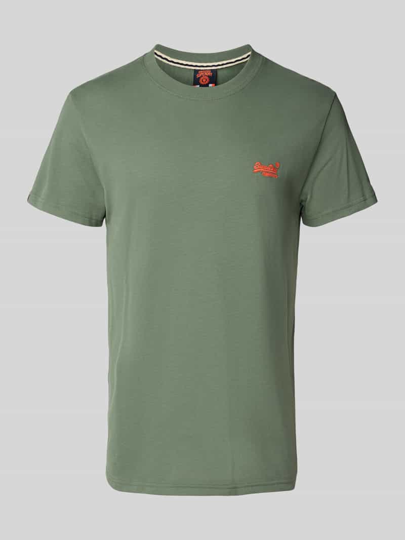 Superdry T-shirt met labelstitching
