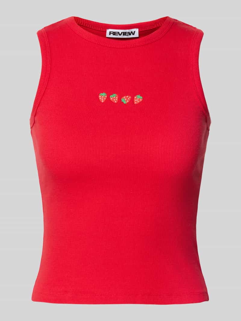 Review Tanktop met motiefstitchings