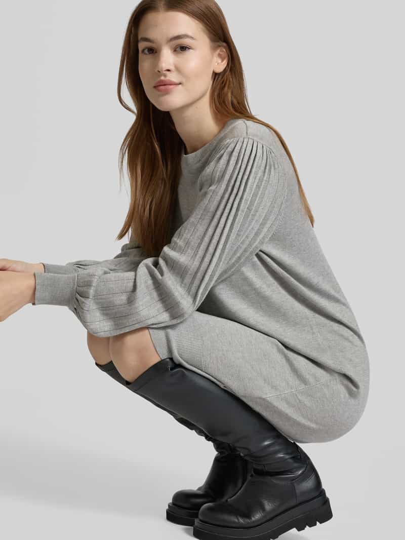Kaffe Knielange jurk met pofmouwen model 'Alone'