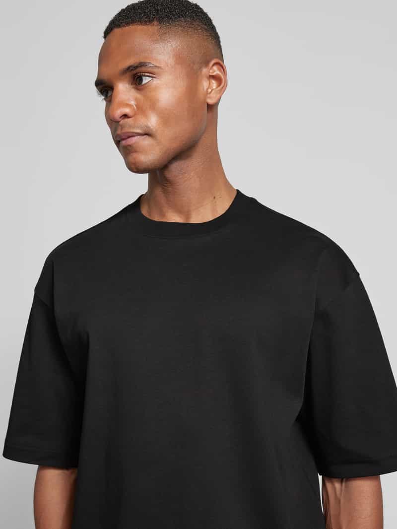 JAKE*S STUDIO MEN T-shirt met geribde ronde hals