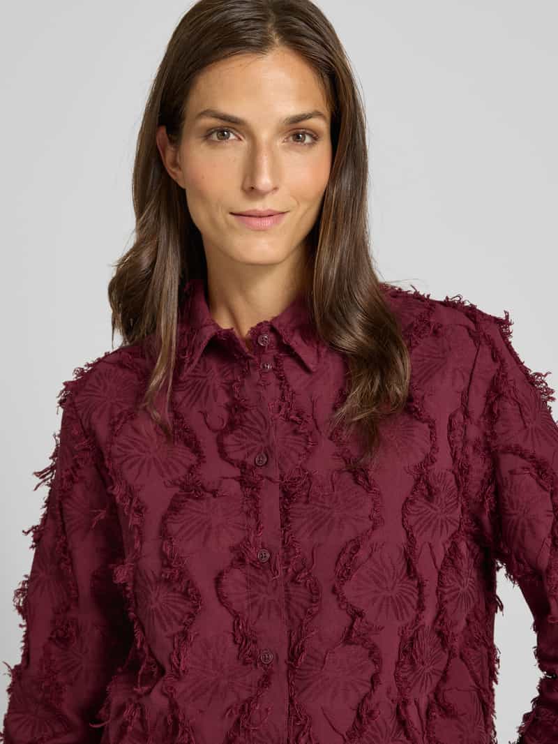 Jake*s Casual Regular fit overhemdblouse met linnen