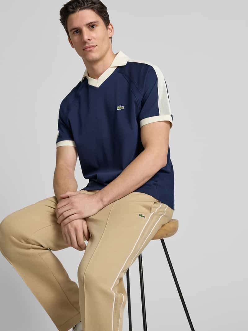 Lacoste Classic fit poloshirt met labelstitching
