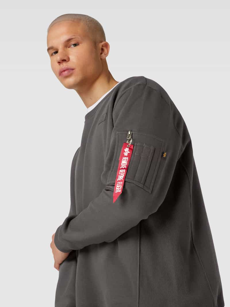 alpha industries Sweatshirt met ronde hals en labelpatch