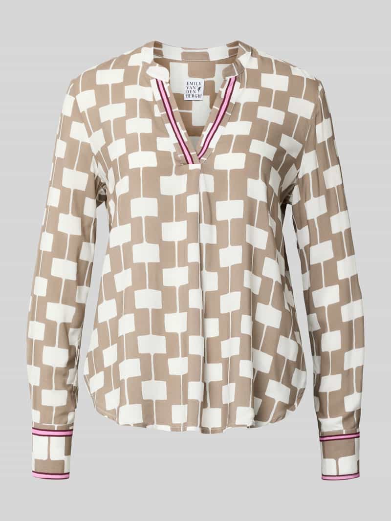Emily Van den Bergh Regular fit blouse van viscose met V-hals