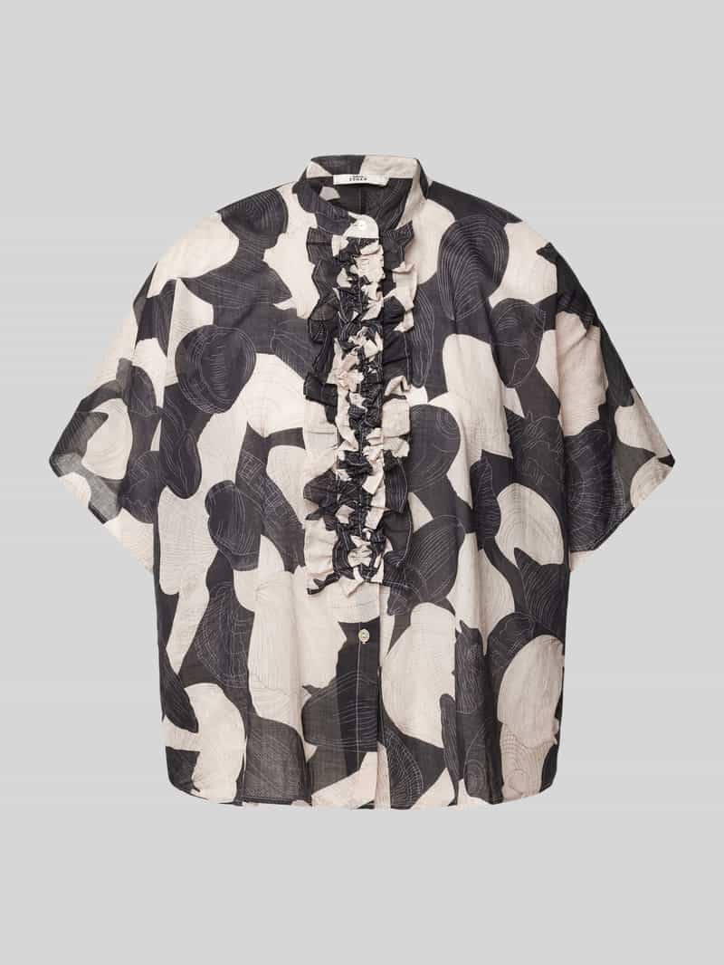 0039 italy Relaxed fit blouse met opstaande kraag model 'DAISY'