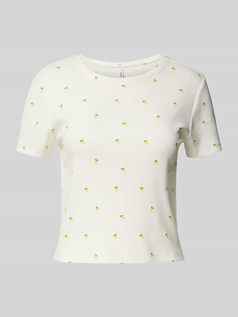 Only Regular fit T-shirt in riblook model 'FENJA LIFE'