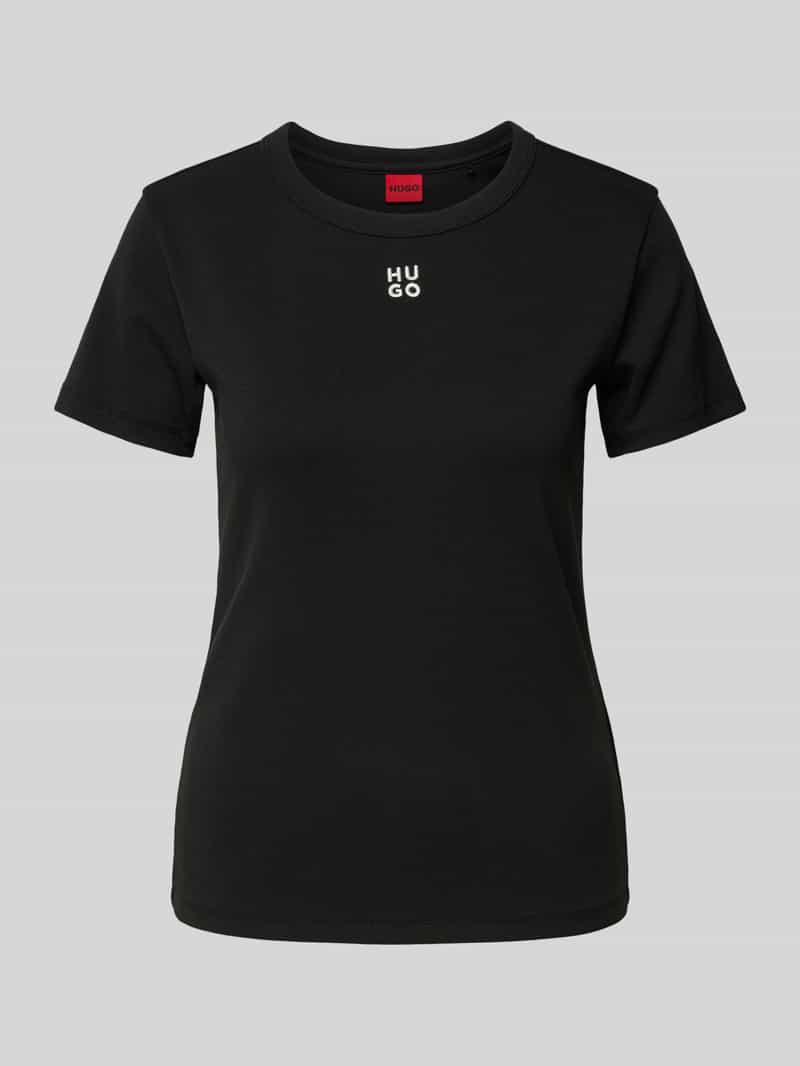 HUGO T-shirt met labelstitching model 'Deloris'