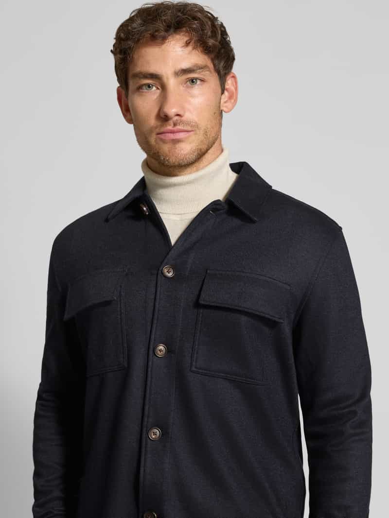 Profuomo Relaxed fit overhemdjack met borstzakken