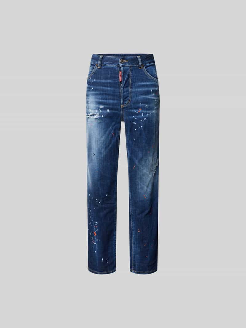 Straight fit jeans in destroyed-look