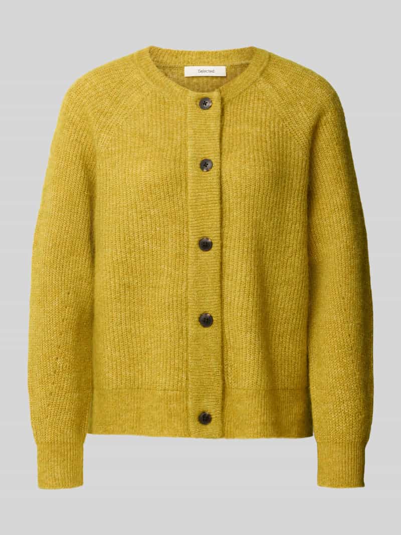 Selected relaxed fit gebreid jack van wolmix model 'LULU'