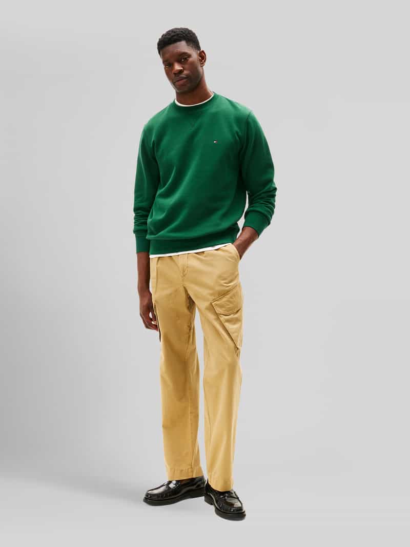 Tommy Hilfiger Regular fit sweatshirt van puur katoen met gestikt logo ornamental green, foto 5