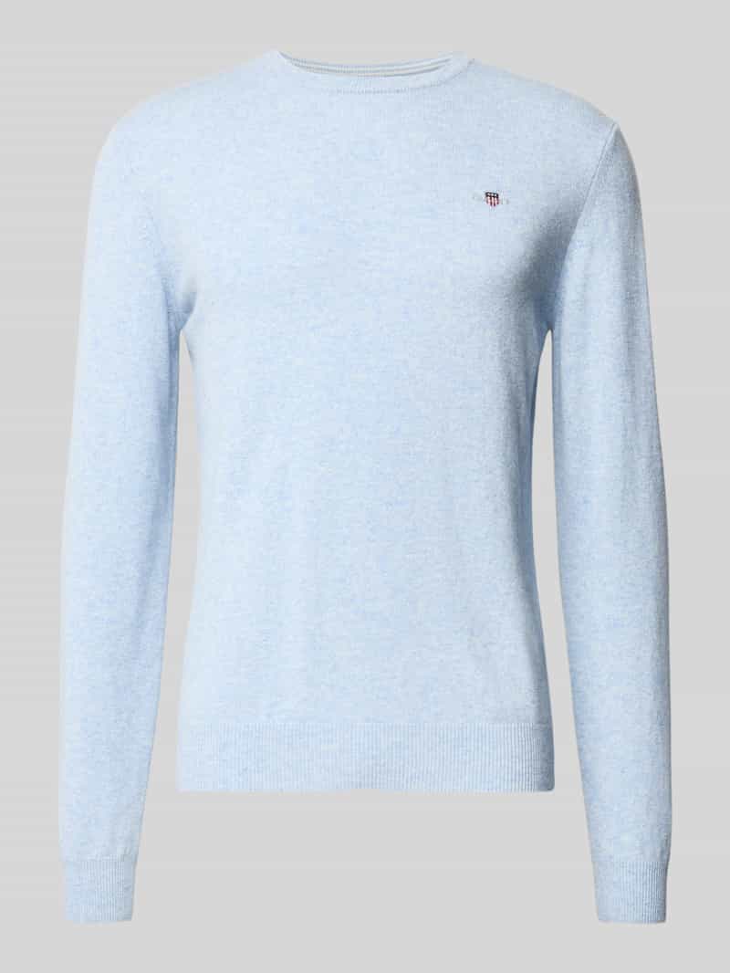 Gant Gebreide pullover van zuivere lamswol met ribboorden