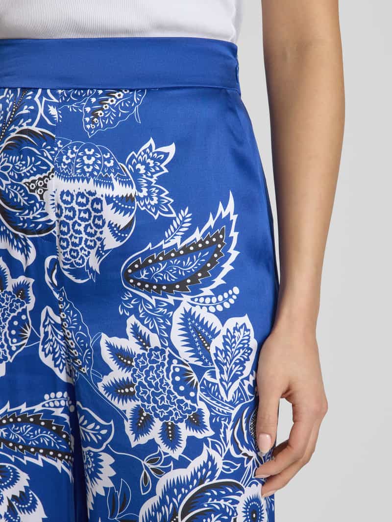 herzensangelegenheit Wide leg zijden broek met elastische band
